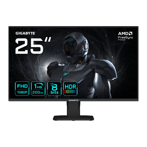 GIGABYTE GS25F2 25" FHD Gaming Monitor - 1920 x 1080, 200Hz, 1ms, 300 cd/m², Display HDR 10, HDMI 2.0, Displayport 1.4