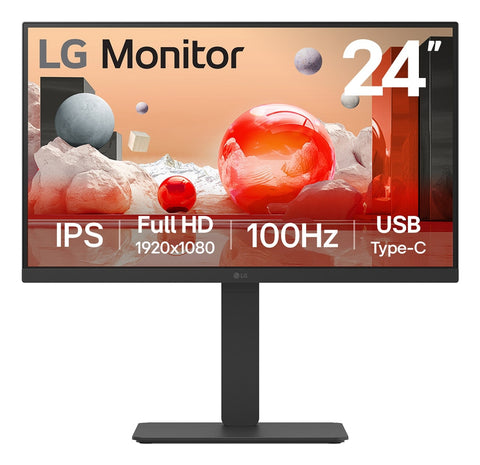LG 24BA650-B LED display 60.5 cm (23.8") 1920 x 1080 pixels Full HD Black