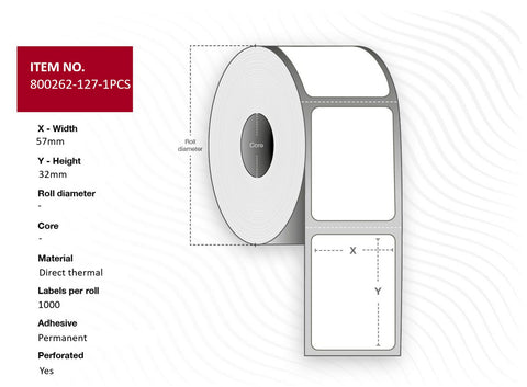 Capture 800262-127-1PCS printer label White