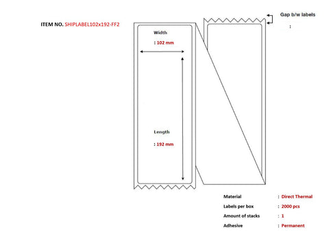 Capture SHIPLABEL102X192-FF2 printer label