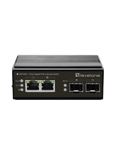 LevelOne IGP-0431 network switch Gigabit Ethernet (10/100/1000) Power over Ethernet (PoE) Black