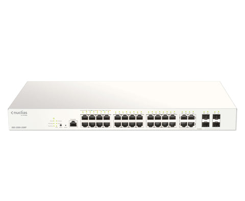 D-Link 28-Port Gigabit PoE+ Nuclias Smart Managed Switch including 4x 1G Combo Ports, 370W