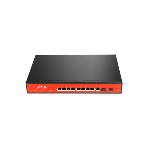 Wi-Tek WI-PMS310GF-UPS+V2 network switch Managed L2 Gigabit Ethernet (10/100/1000) Power over Ethernet (PoE) Black, Orange