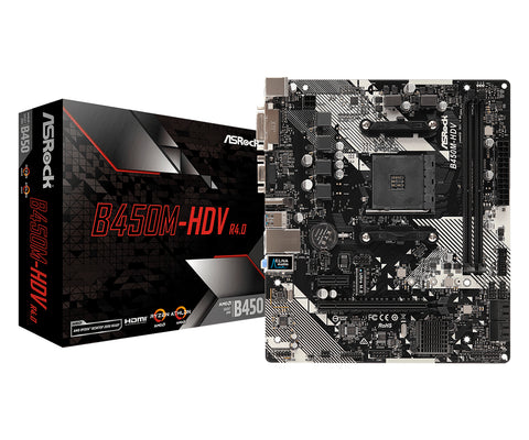 Asrock B450M-HDV R4.0 AMD B450 Socket AM4 micro ATX