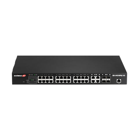 Edimax GS-5424PLC V2 network switch Managed Gigabit Ethernet (10/100/1000) Power over Ethernet (PoE) 1U Black