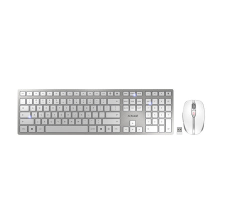 CHERRY DW 9100 SLIM keyboard Mouse included RF Wireless + Bluetooth QWERTY US English Silver