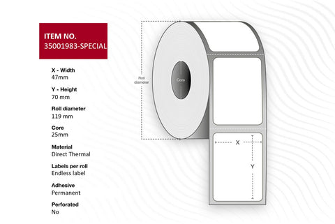 Capture 35001983-SPECIAL printer label