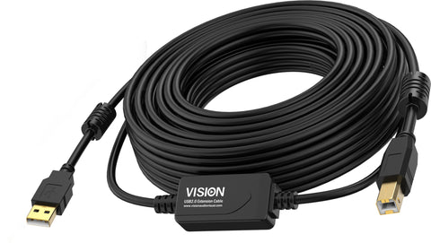 Vision TC 15MUSB+/BL/2 USB cable USB 2.0 15 m USB A USB B Black