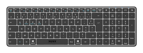 Port Designs 911002FR keyboard Home/Office RF Wireless + Bluetooth AZERTY French Black, Grey