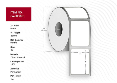 Capture CA-LB3076 printer label White