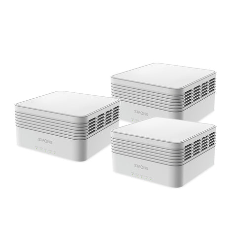 Strong MESHTRIAX3000UK mesh wi-fi system Dual-band (2.4 GHz / 5 GHz) Wi-Fi 6 (802.11ax) White 3 Internal