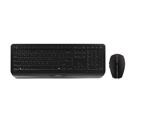 CHERRY Desktop GENTIX [EU/US] WL black US-Englisch mit EURO Symbol keyboard Mouse included RF Wireless