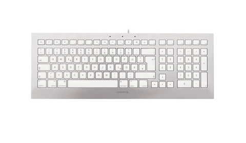 CHERRY STRAIT 3.0 keyboard USB German Silver, White