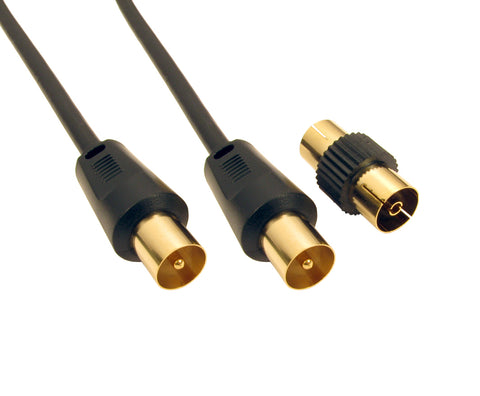 Cables Direct TV Coax 1.8m coaxial cable Black