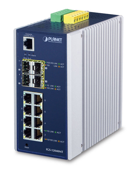 PLANET IGS-12040MT network switch Managed L2+ Gigabit Ethernet (10/100/1000) Blue, White