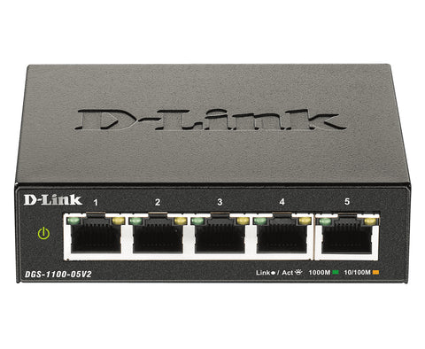 D-Link DGS-1100-05V2 network switch Managed L2 Gigabit Ethernet (10/100/1000) Black