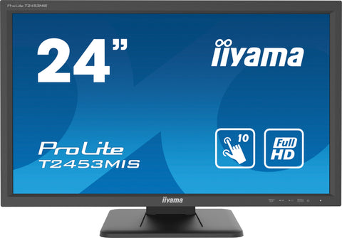 iiyama ProLite T2453MIS-B1 computer monitor 59.9 cm (23.6") 1920 x 1080 pixels Full HD LED Touchscreen Multi-user Black