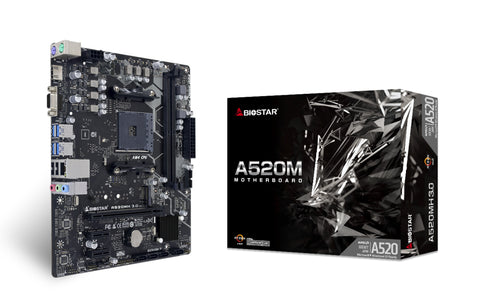 Biostar A520MH 3.0 motherboard AMD A520 Socket AM4 micro ATX