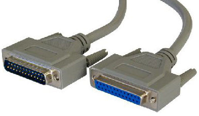 Cables Direct 2m, DB25 M/DB25 FM serial cable Grey