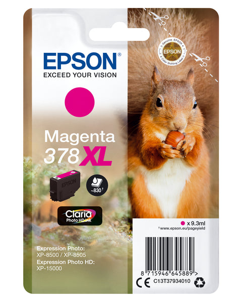 Epson C13T37934010/378XL Ink cartridge magenta high-capacity, 830 pages 9,3ml for Epson XP 15000/8000