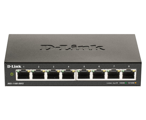 D-Link DGS-1100-08V2 network switch Managed L2 Gigabit Ethernet (10/100/1000) Black