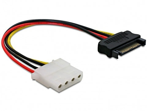 DeLOCK Power SATA/Molex Cable Black, Red 0.12 m