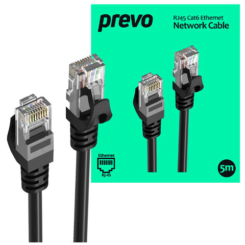 PREVO CAT6-BLK-5M networking cable Black