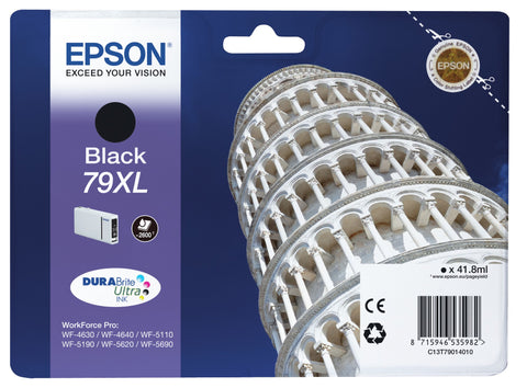 Epson C13T79014010/79XL Ink cartridge black high-capacity, 2.6K pages 41.8ml for Epson WF 4630/5110