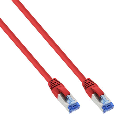 InLine Patch Cable S/FTP PiMF Cat.6A halogen free 500MHz red 10m