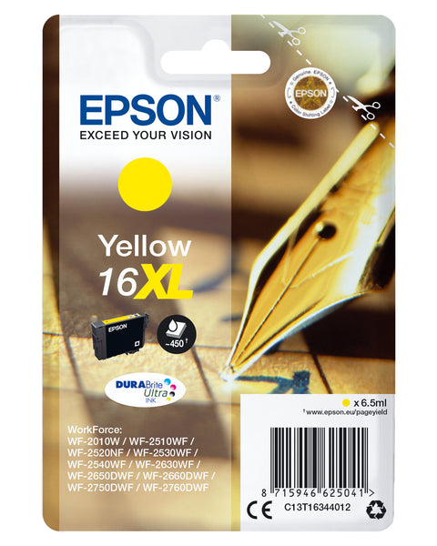 Epson C13T16344012/16XL Ink cartridge yellow high-capacity XL, 450 pages 6,5ml for Epson WF 2010/2660/2750