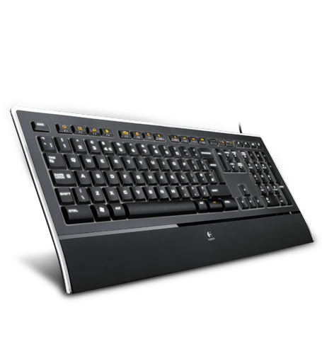 Logitech Illuminated k740 keyboard USB QWERTY Nordic Black