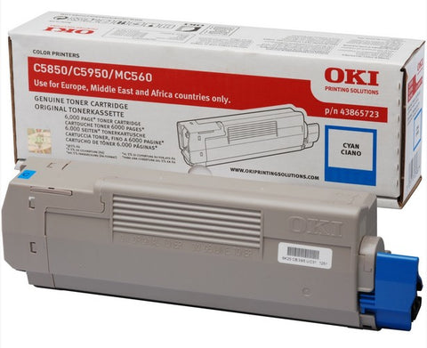 OKI 43865723 Toner cyan, 6K pages/5% for OKI C 5850