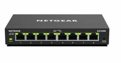 NETGEAR GS308E Managed Gigabit Ethernet (10/100/1000) Black