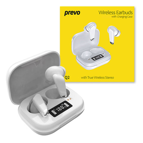 PREVO Q2 Headset True Wireless Stereo (TWS) In-ear Calls/Music Bluetooth White