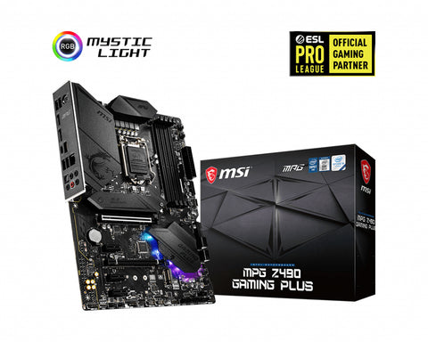 MSI MPG Z490 GAMING PLUS Motherboard 'ATX, LGA1200, DDR4, LAN, USB 3.2 Gen2, Type C, M.2, DisplayPort, HDMI, Pre-installed I/O Shield, RGB Mystic Light, Gen 4 Ready, 10th Gen Intel Core'