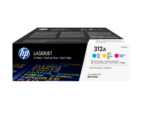 HP CF440AM/312A Toner cartridge MultiPack cyan magenta yellow, 3x2.7K pages ISO/IEC 19798 Pack=3 for HP CLJ Pro M 476