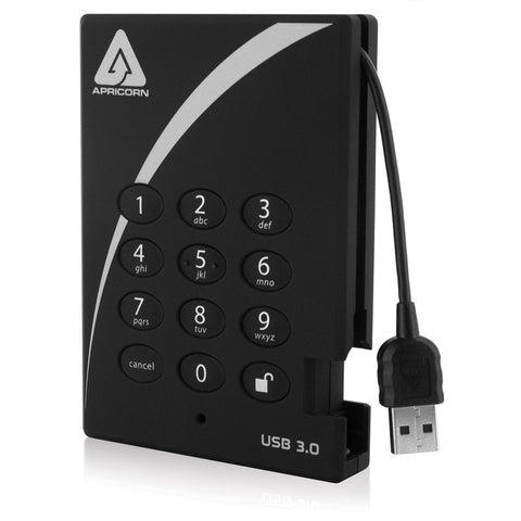 Apricorn Aegis Padlock external hard drive 2000 GB Black