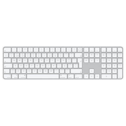 Apple Magic keyboard USB + Bluetooth Portuguese Aluminium, White