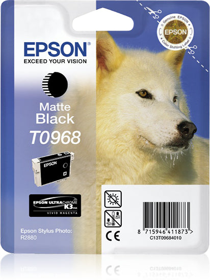 Epson C13T09684010/T0968 Ink cartridge black matt, 495 pages 11,4ml for Epson Stylus Photo R 2880