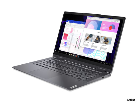 Lenovo Yoga 7 5600U Hybrid (2-in-1) 35.6 cm (14") Touchscreen Full HD AMD Ryzen™ 5 8 GB LPDDR4x-SDRAM 256 GB SSD Wi-Fi 6 (802.11ax) Windows 10 Home Grey