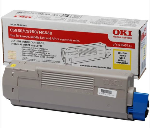 OKI 43865721 Toner yellow, 6K pages/5% for OKI C 5850