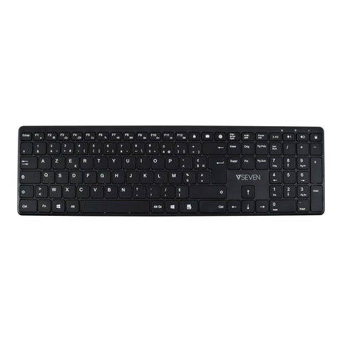 V7 Bluetooth Keyboard KW550FRBT 2.4GHZ Dual Mode, French AZERTY - Black