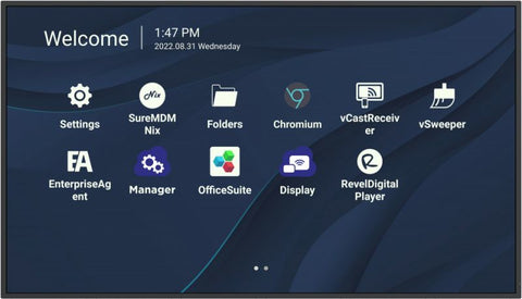 Viewsonic CDE4330 Signage Display 109.2 cm (43") Wi-Fi 450 cd/m² 4K Ultra HD Black Touchscreen Built-in processor Android 11