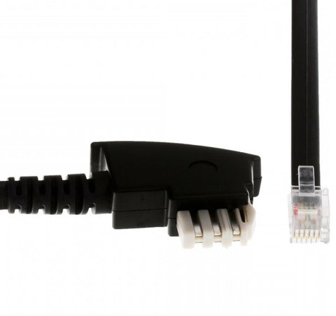 Helos 014053 telephone cable 6 m Black