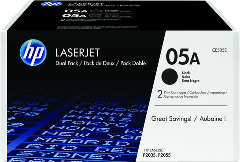 HP CE505D/05A Toner cartridge black twin pack, 2x2.3K pages ISO/IEC 19752 Pack=2 for HP LaserJet P 2035/2055