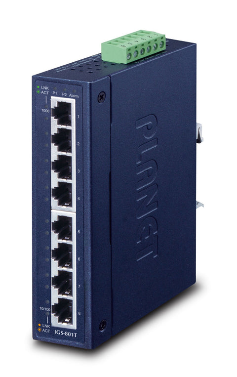 PLANET IGS-801T network switch Unmanaged L2 Gigabit Ethernet (10/100/1000) Blue