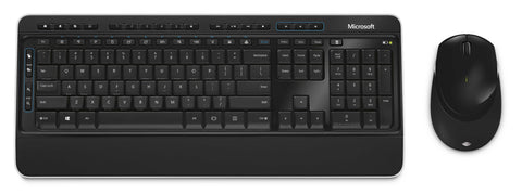 Microsoft Wireless Desktop 3050 keyboard Mouse included RF Wireless + USB QWERTY US International Black