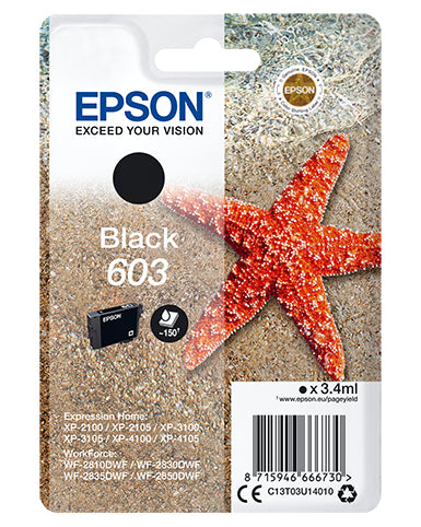 Epson C13T03U14010/603 Ink cartridge black, 150 pages 3,4ml for Epson XP 2100