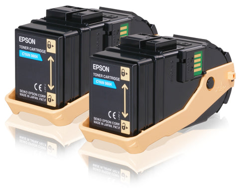 Epson C13S050608/0604 Toner cartridge cyan, 2x7.5K pages Pack=2 for Epson Aculaser C 9300 N