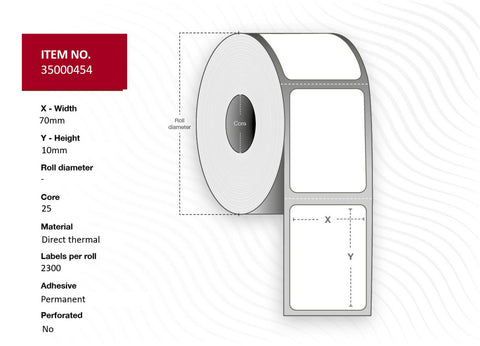 Capture 35000454 printer label White